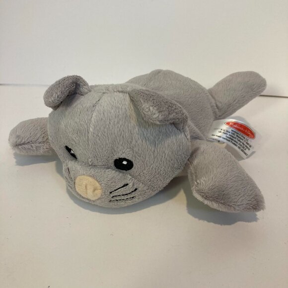 Melissa and Doug Grey Kitty Plush Cat Kitten Stuffed Animal Laying Down 8" Toy - Picture 1 of 7